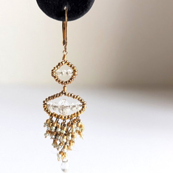 bo j.c. 14k rolled gold earrings Luxury Artisan Mini Handwired Pearls Galore 💎 - Picture 8 of 12